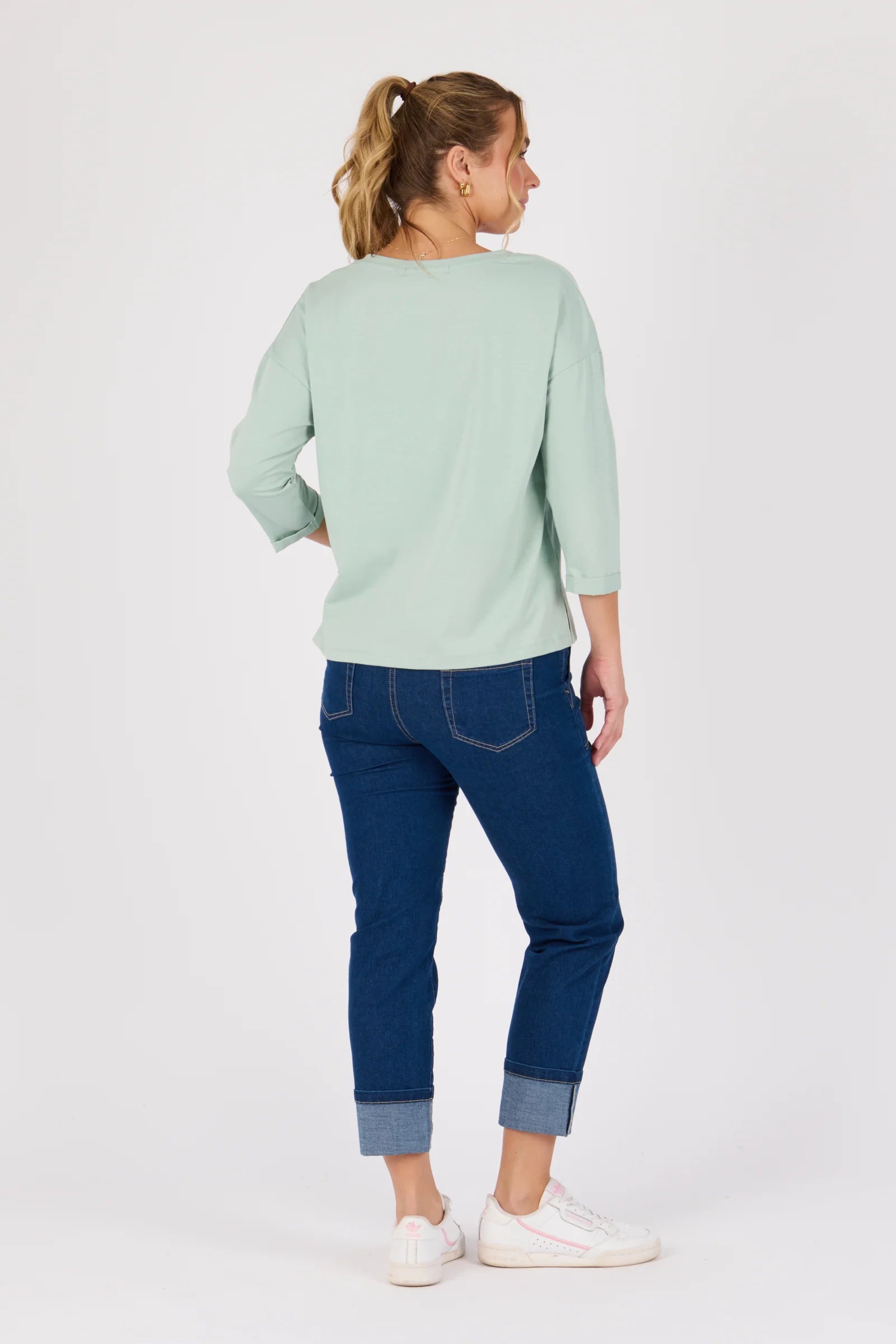 V-Neck 3/4 Tee - Sea Green