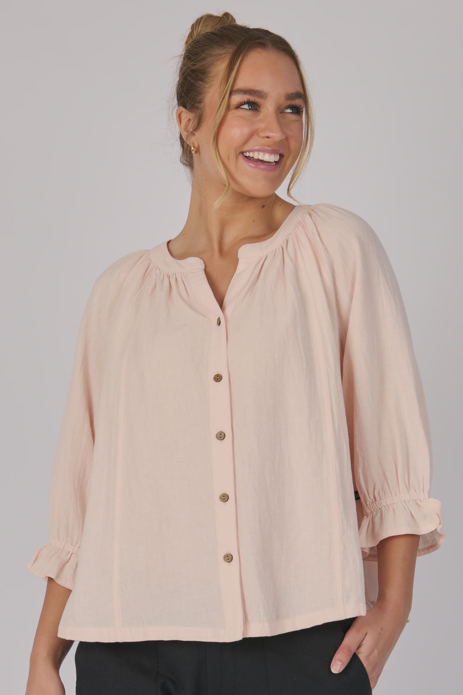 Frill Cuff Blouse - Soft Pink