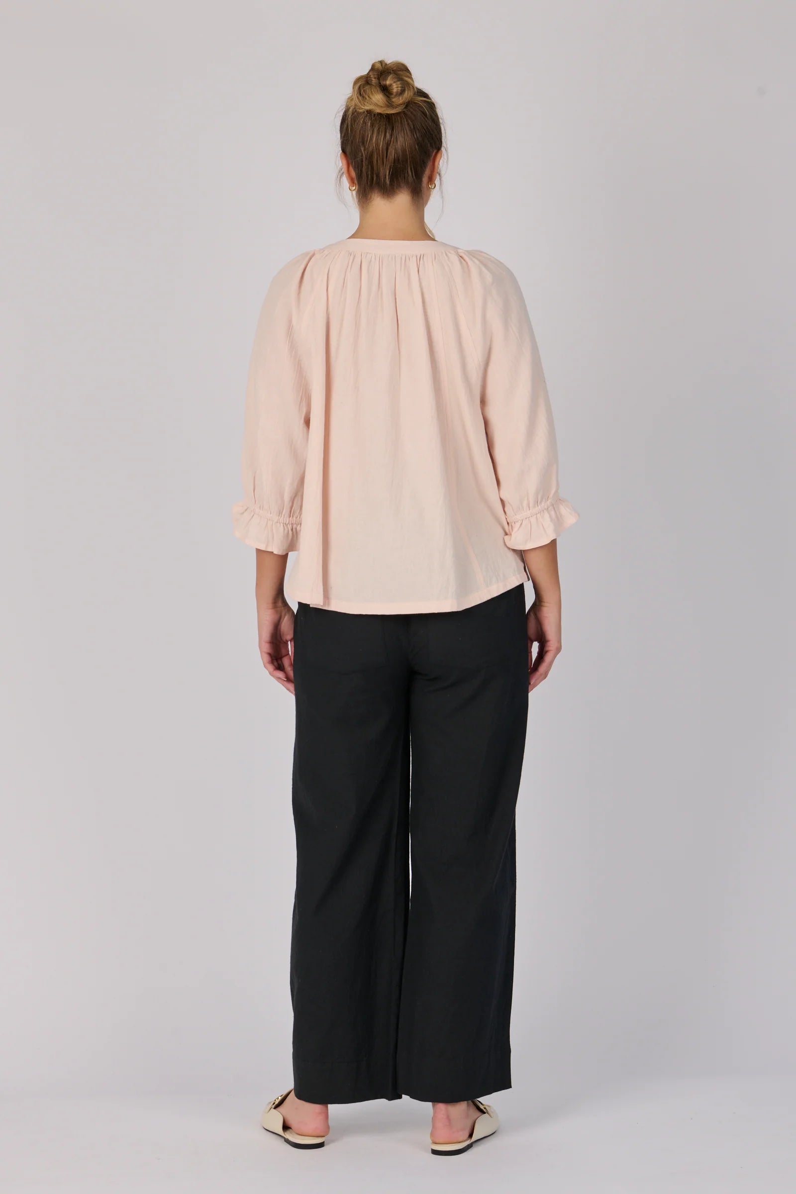 Frill Cuff Blouse - Soft Pink