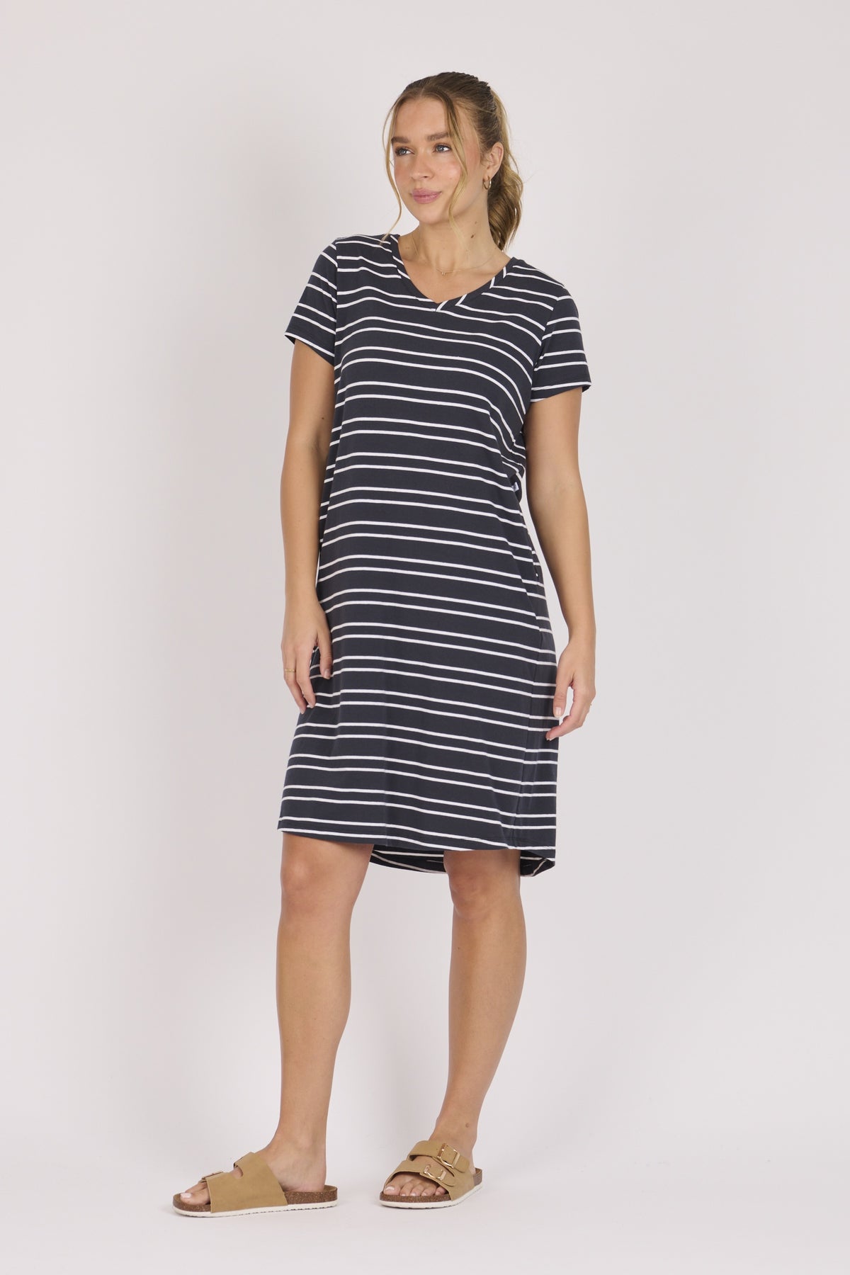 Betty Dress - Navy/White