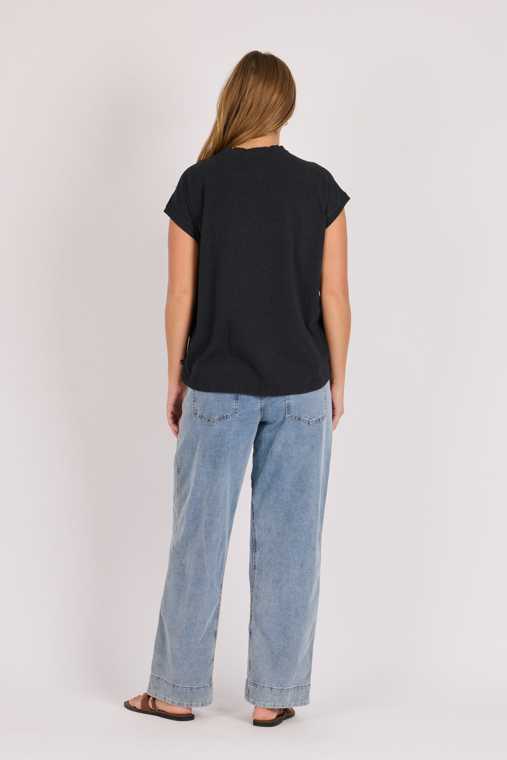 Half Collar Shell Tee - Floral