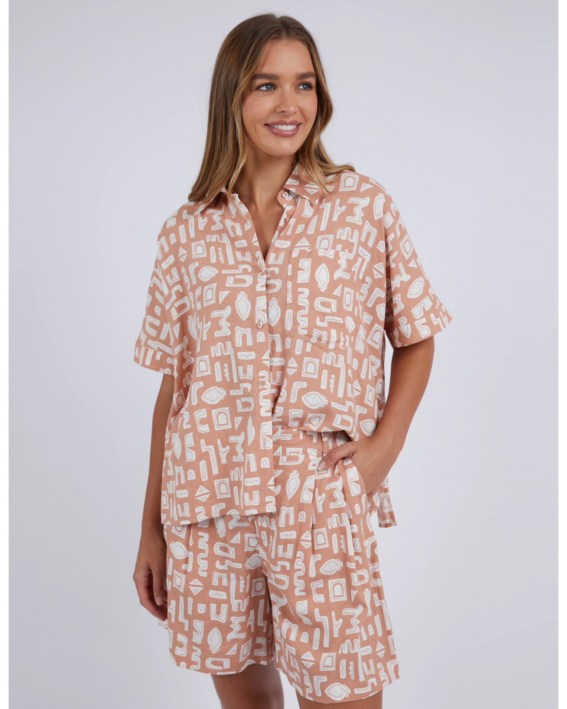 Etched Geo Shirt - Clay