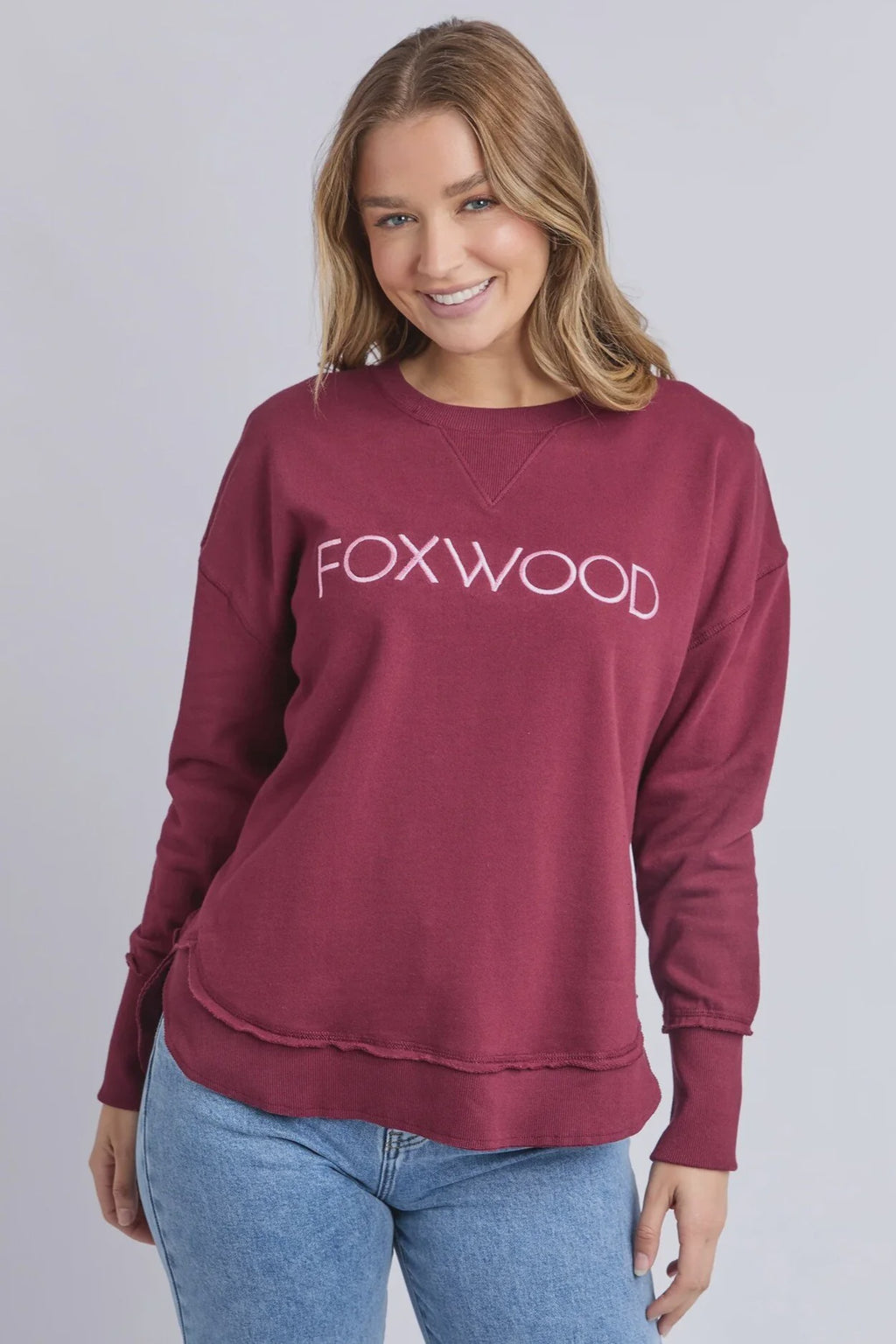 Simplified Metallic Crew - Burgundy