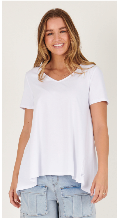 Drop Back Tee - White