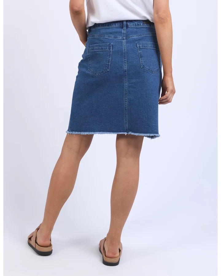 BELLE DENIM SKIRT-MID BLUE