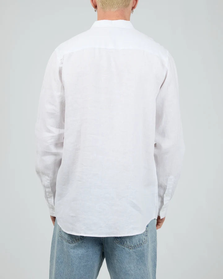 LINEN LS SHIRT II-WHITE
