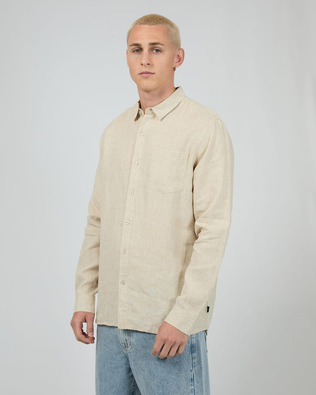 Linen L/S Shirt -Natural