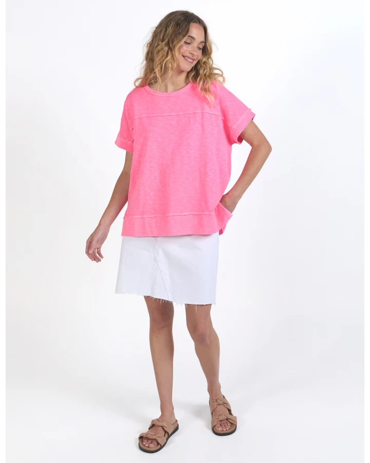 ALLISON TEE-NEON ROSE