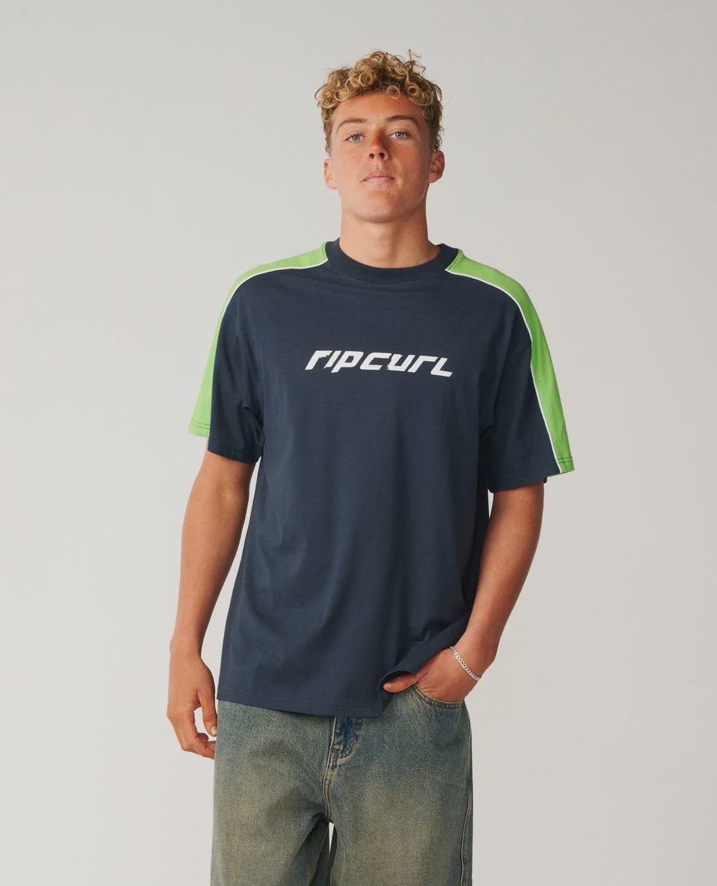 Archive Up Top Panel Tee - Dark Navy