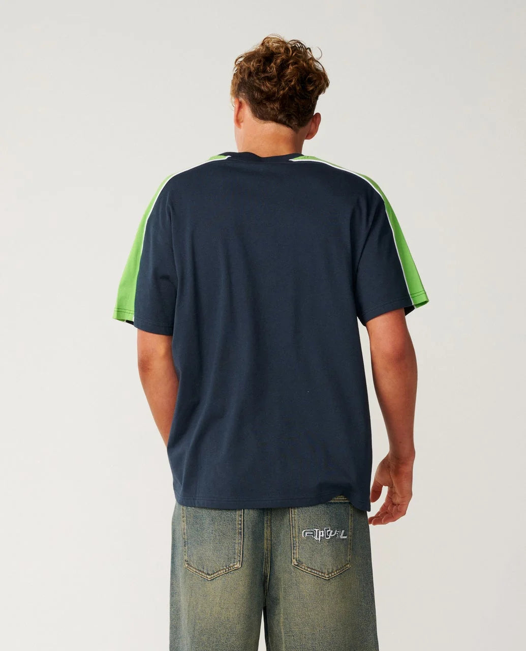 Archive Up Top Panel Tee - Dark Navy