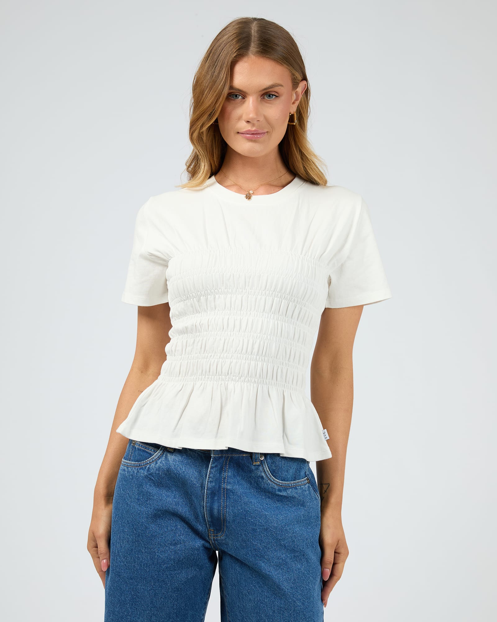 Lipa Ruched Top - White