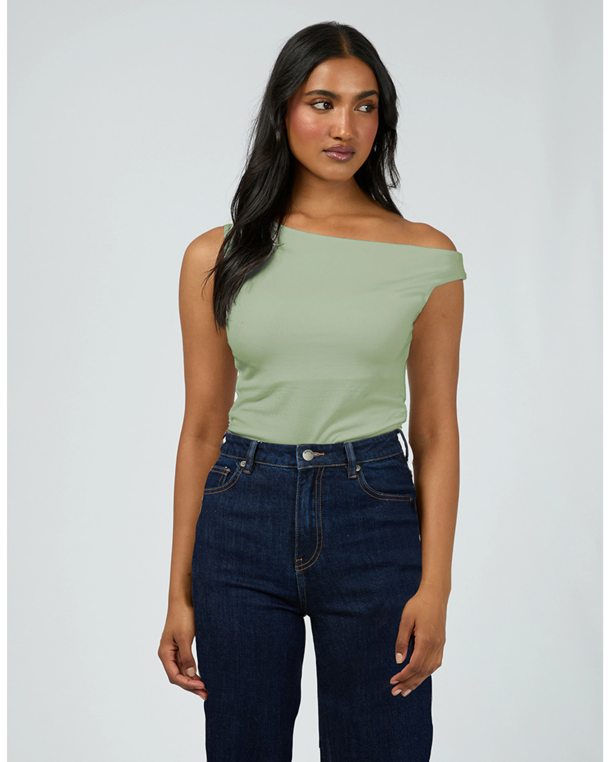 Kylie Off The Shoulder Top - Sage