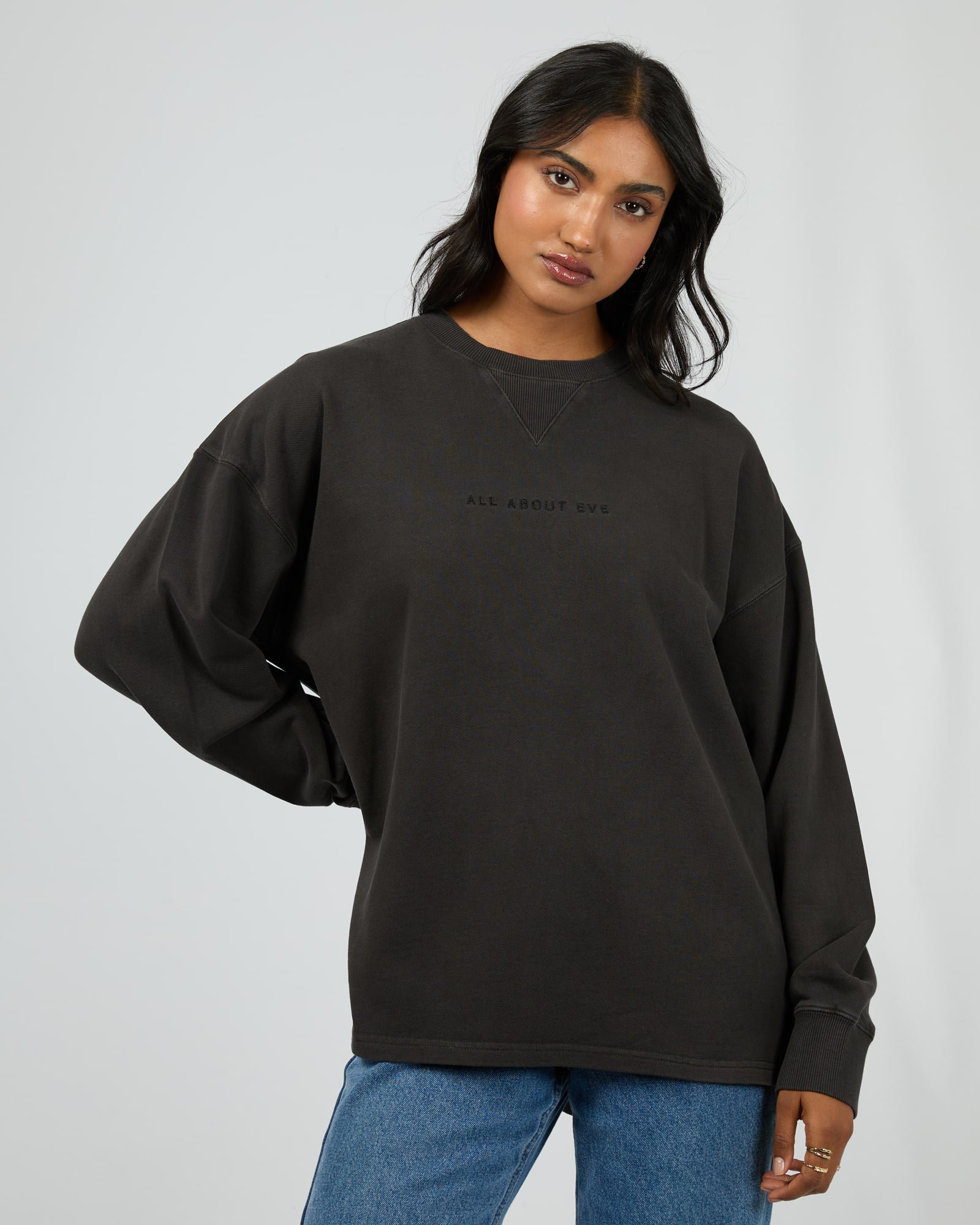 AAE Washed Relaxed Crew - Chocolate