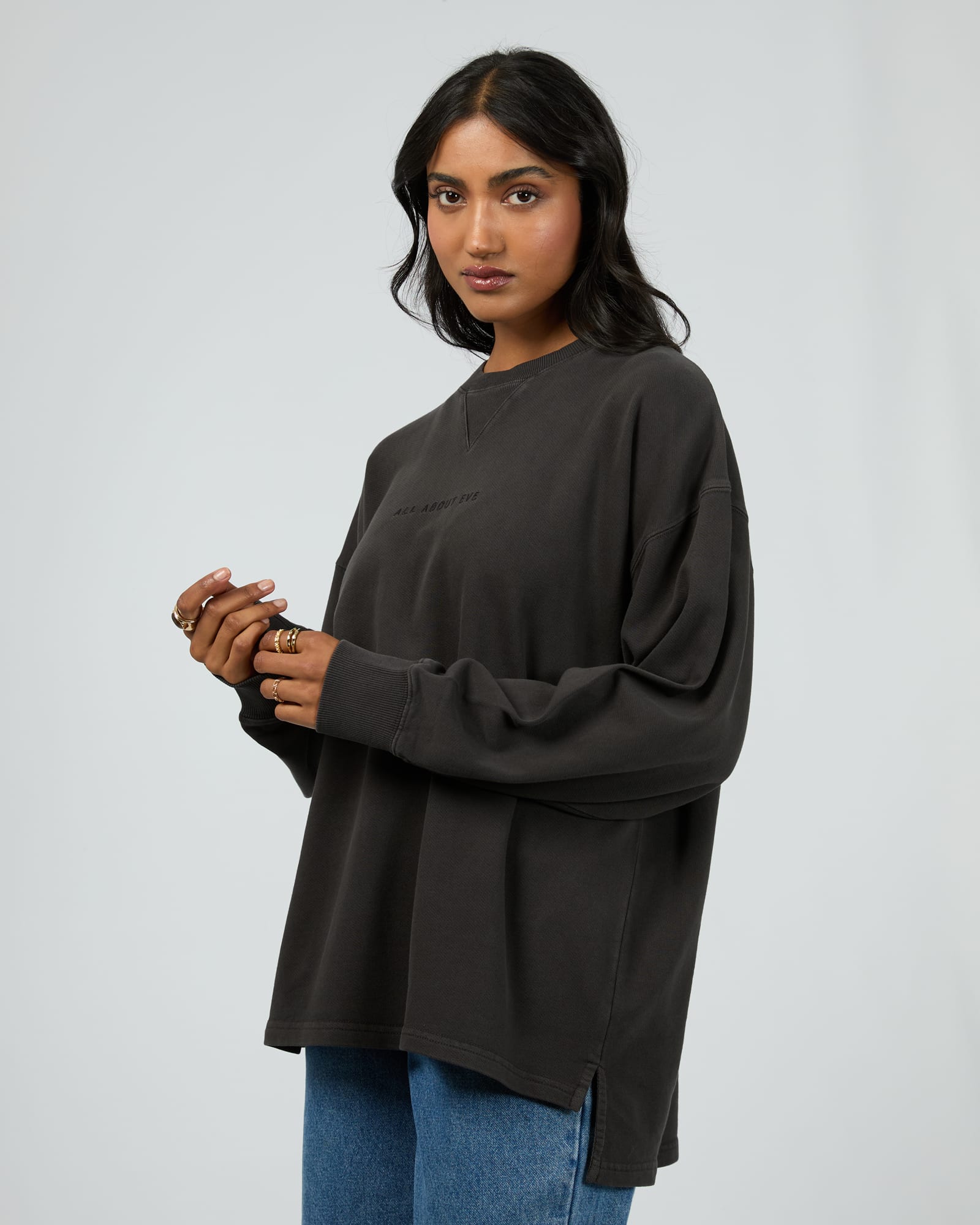 AAE Washed Relaxed Crew - Chocolate