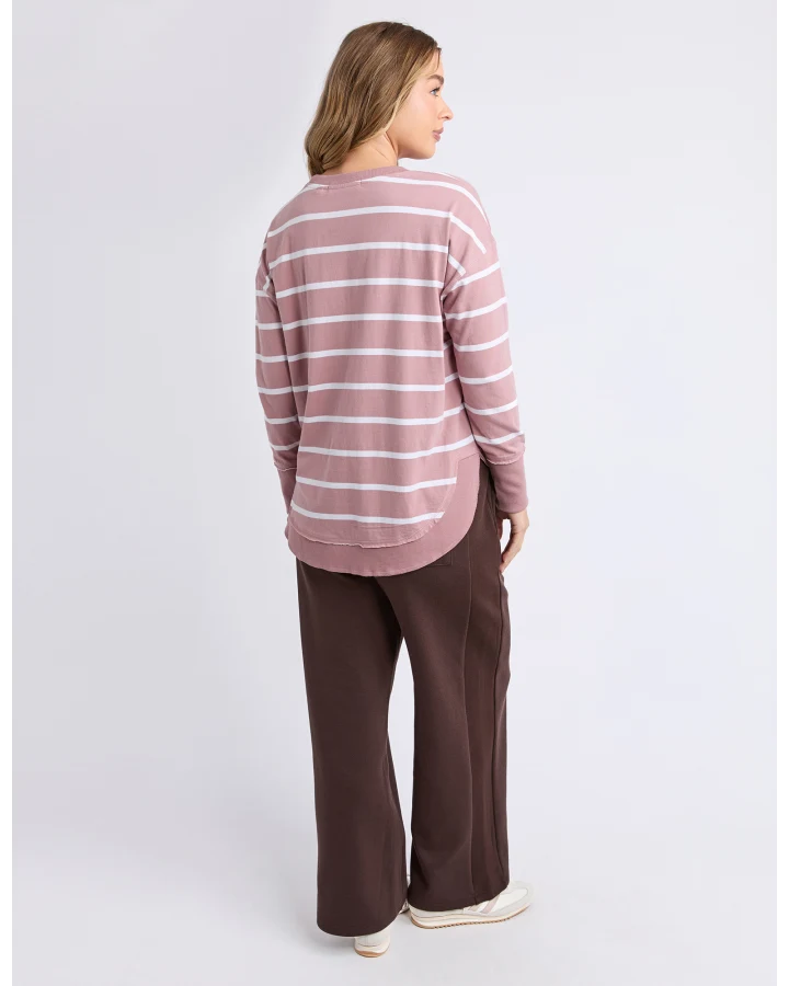 Farrah Stripe Long Sleeve Tee - Pinkm
