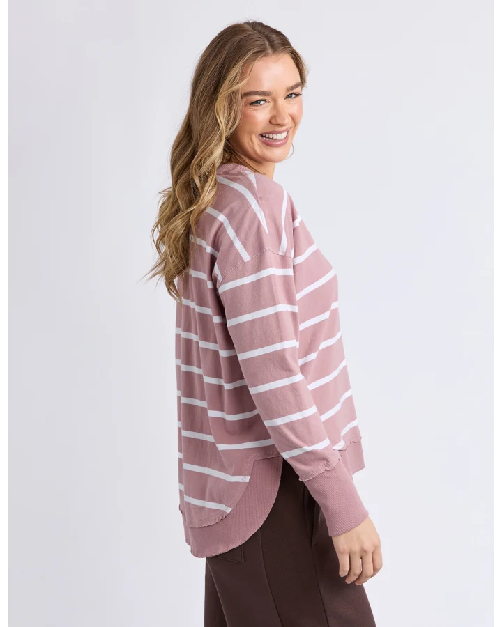 Farrah Stripe Long Sleeve Tee - Pink