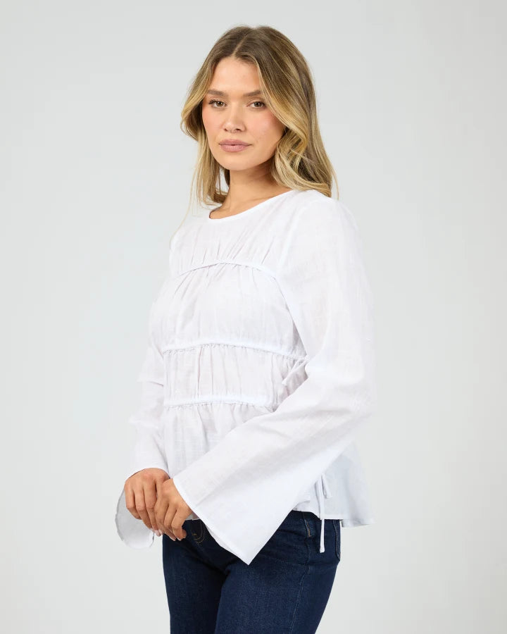 Lou Lou L/S Top - White