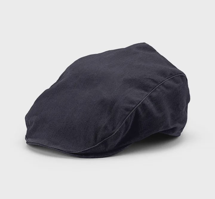 Archie Waxed Cotton Cap - Navy