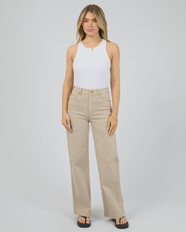 Jacqui Wide Leg Jean - Beige