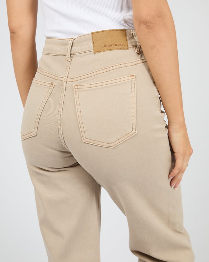 Jacqui Wide Leg Jean - Beige