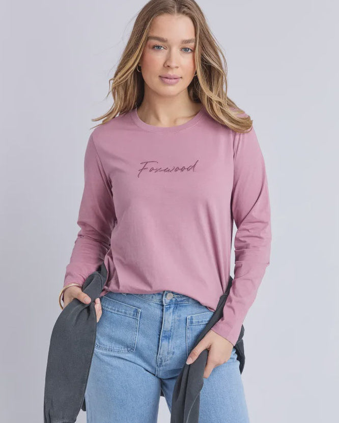 Signature LS Tee - Dusty Rose