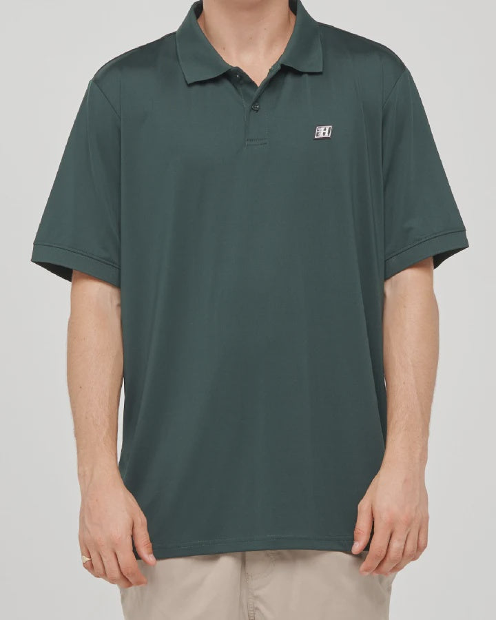 PARALLEL HUEYS ACTIVE SS POLO-PINE GREEN