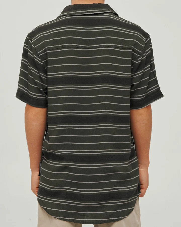 PARALLEL STRIPE HUEYS SS WOVEN SHIRT (YOUTH)