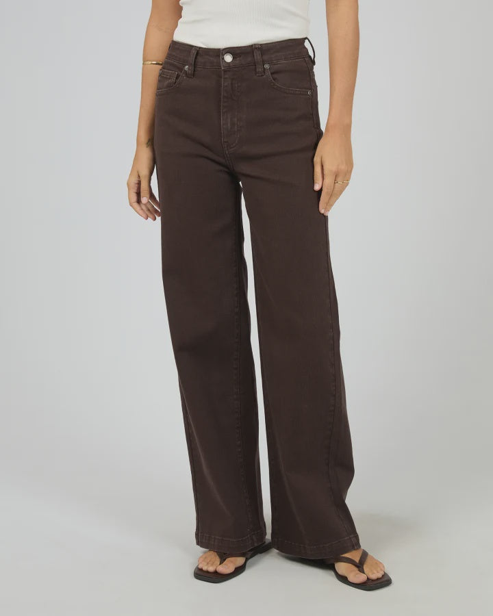 Jacqui Wide Leg Jeans - Brown