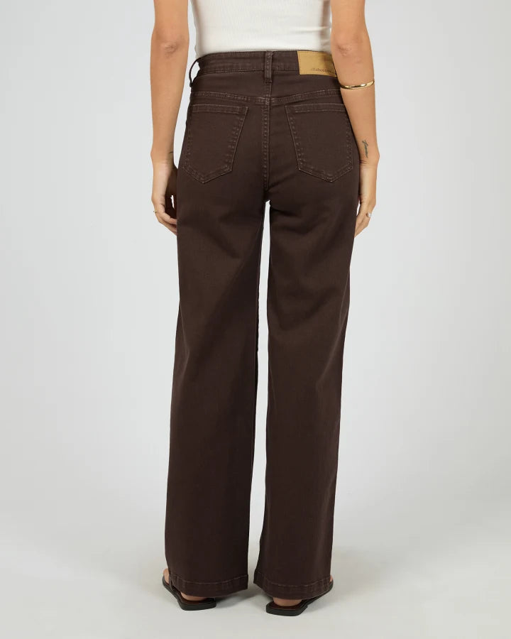 Jacqui Wide Leg Jeans - Brown