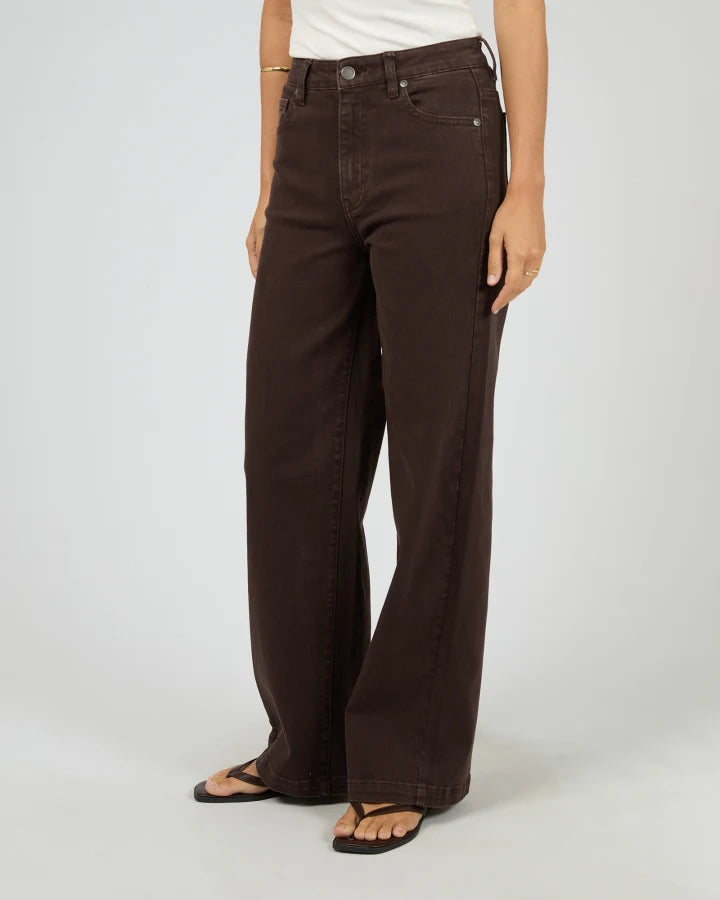 Jacqui Wide Leg Jeans - Brown