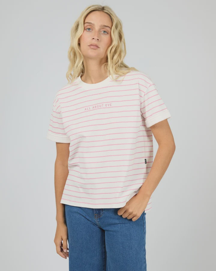 AAE WASHED STRIPE TEE-ORCHID