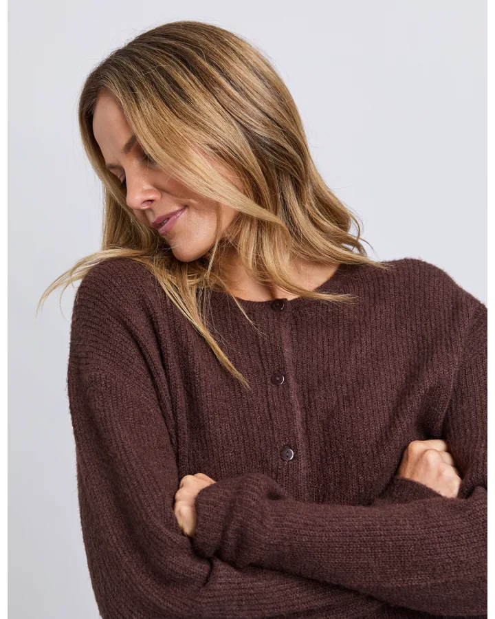 Murphy Knit Cardi - Chocolate