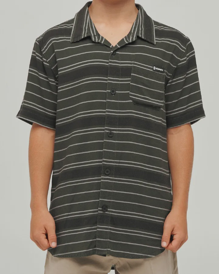 PARALLEL STRIPE HUEYS SS WOVEN SHIRT (YOUTH)
