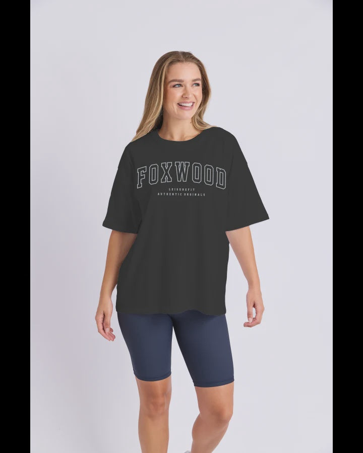 METALIC OUTLINE INTERVAL TEE-BLACK/SILVER