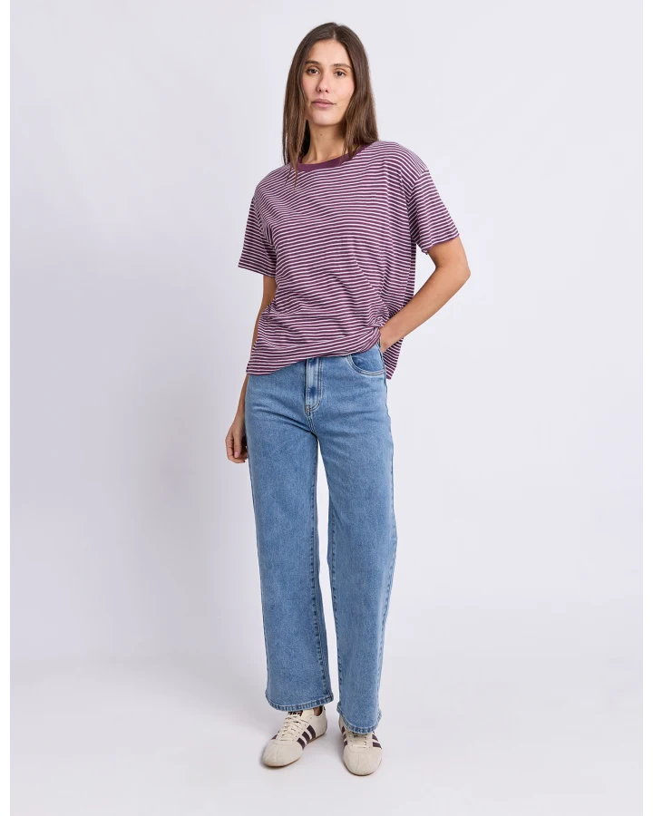 Hutch Stripe Tee - Plum