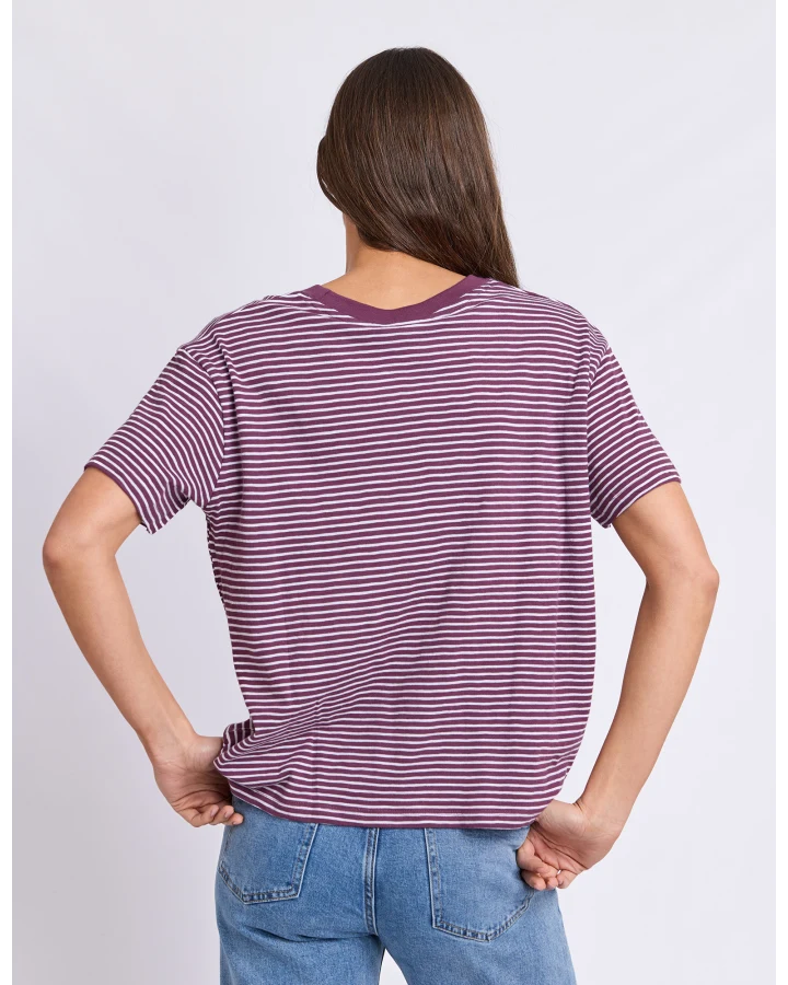 Hutch Stripe Tee - Plum