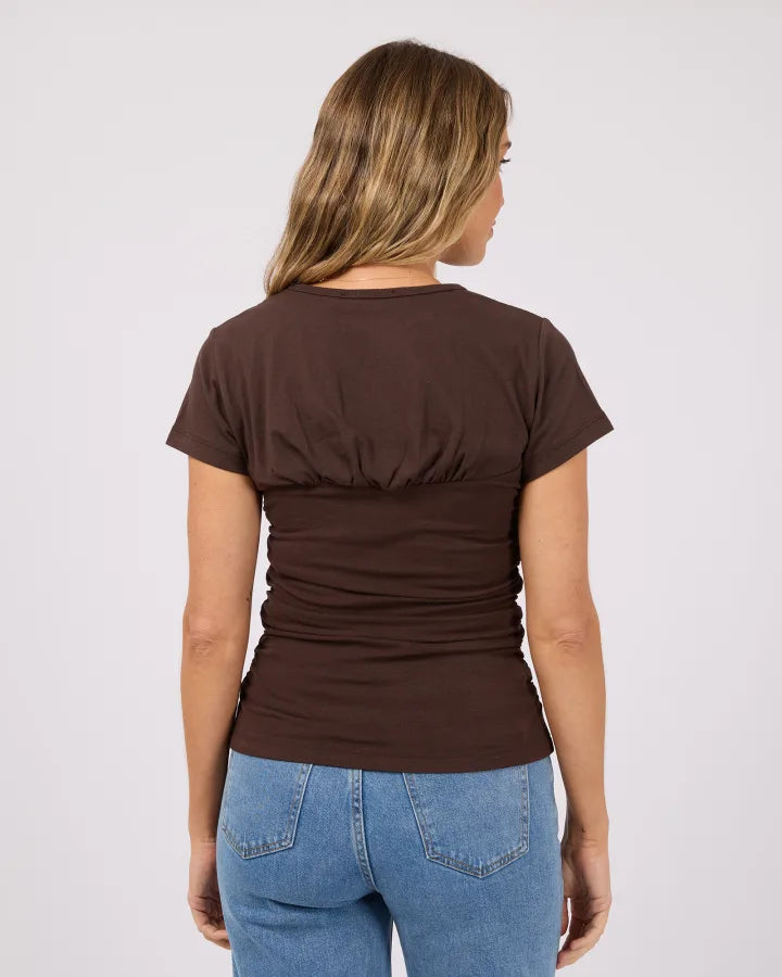 Mimi Ruched Top - Chocolate