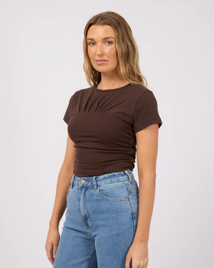 Mimi Ruched Top - Chocolate