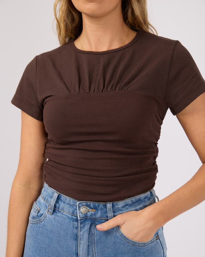 Mimi Ruched Top - Chocolate