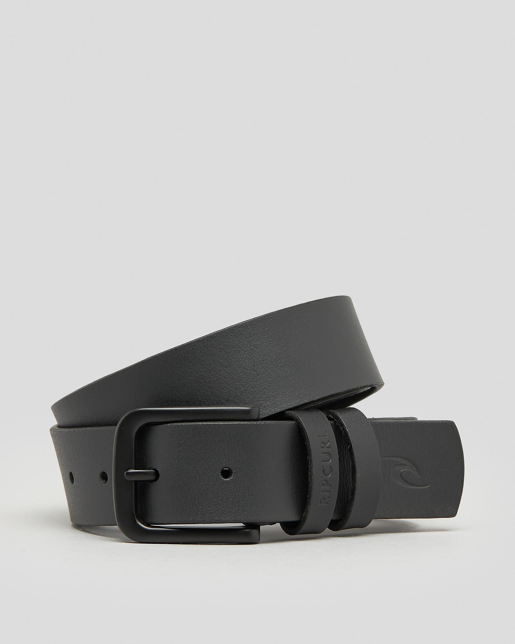 Cut Down Leather Belt - Black