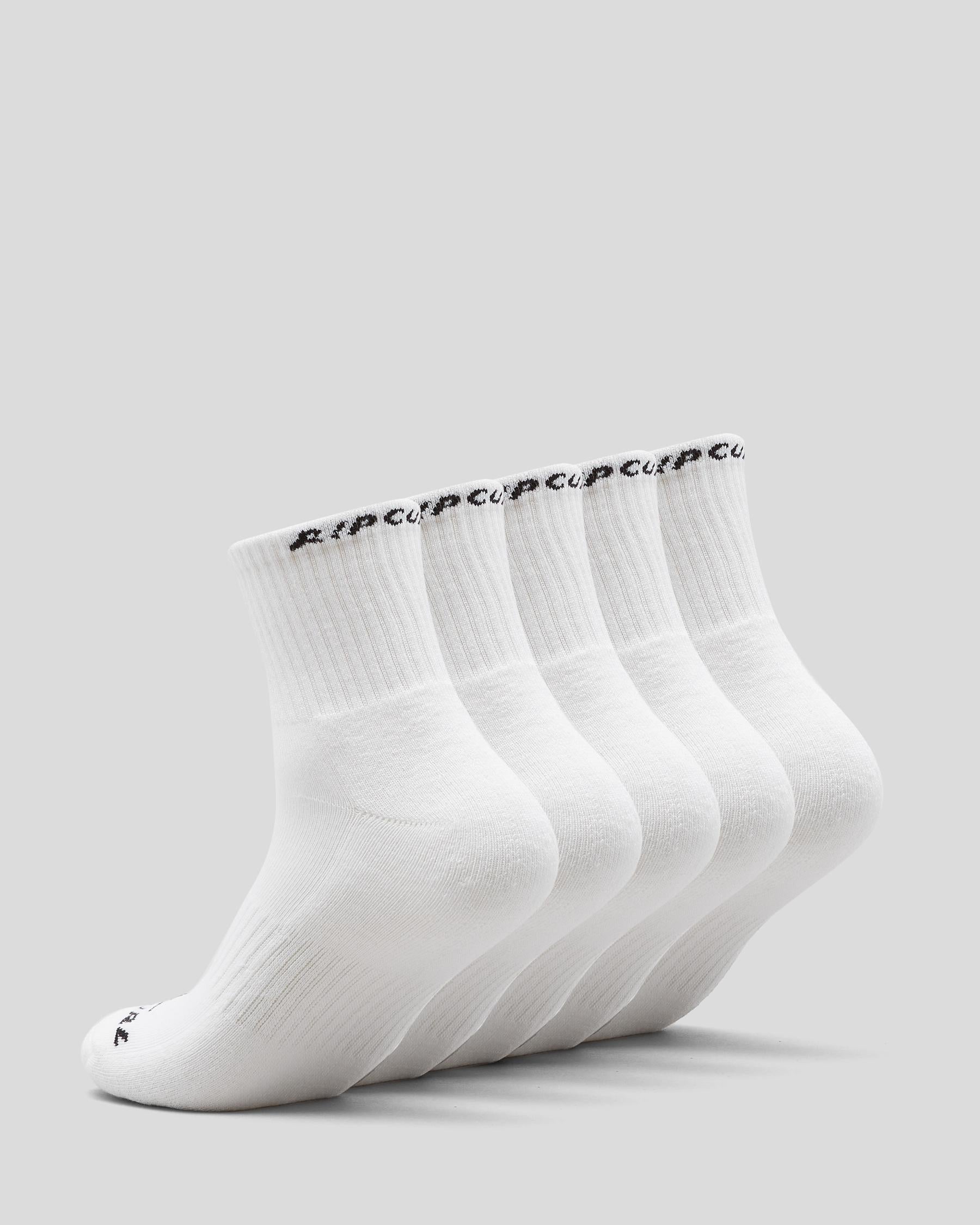 Brand Crew Socks - White