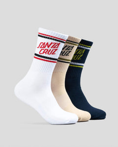 SC Link Stripe 3PK Crew Socks - 7-11