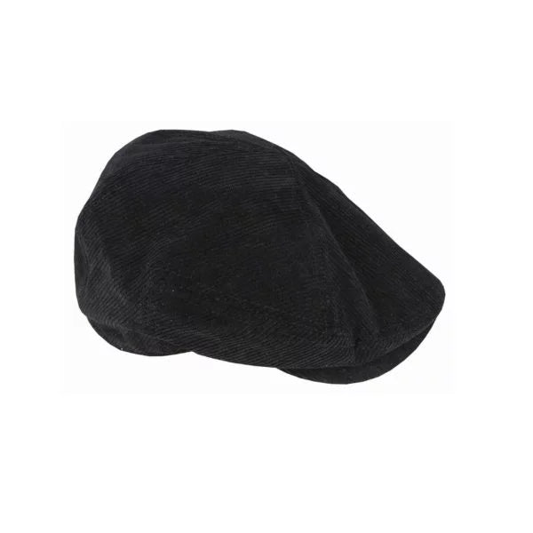 Kennedy Corduroy Cheesecutter Cap - Black