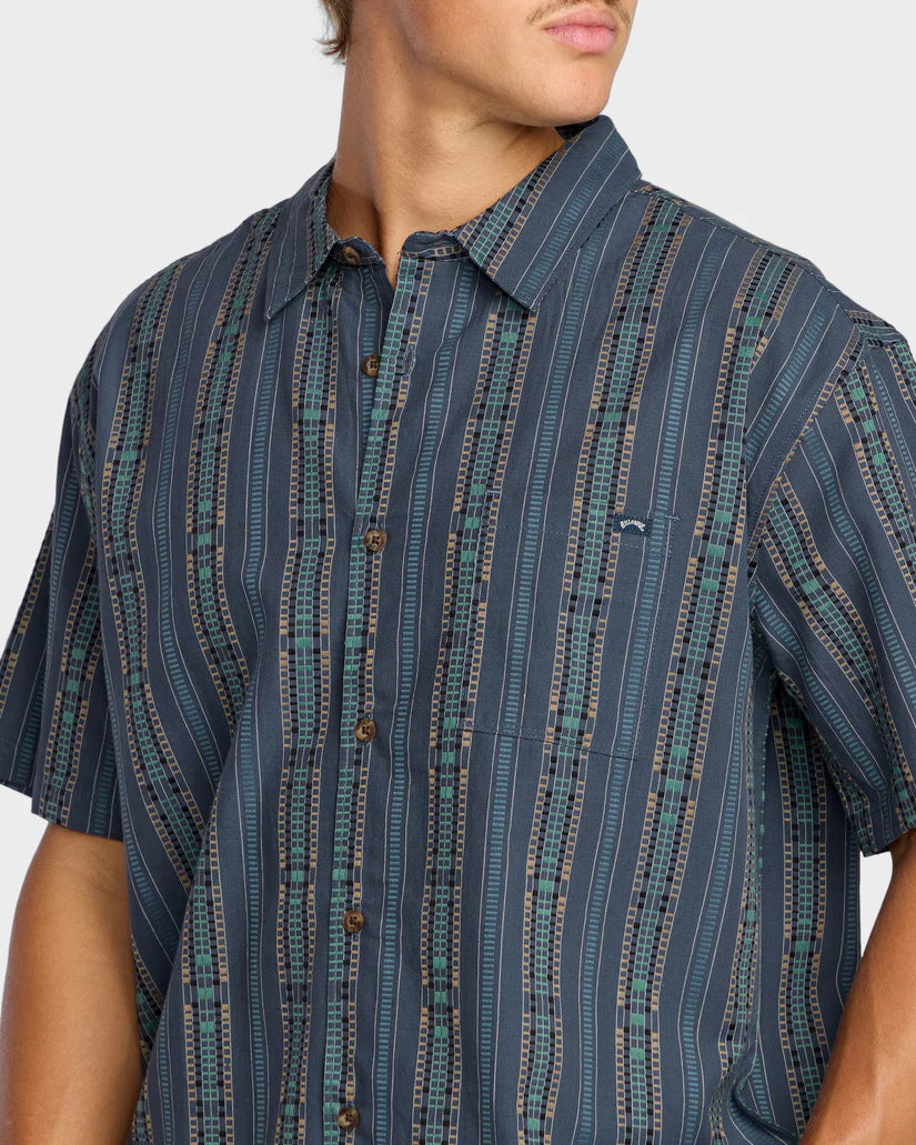 Sundays Jacquard SS Shirt  - Navy