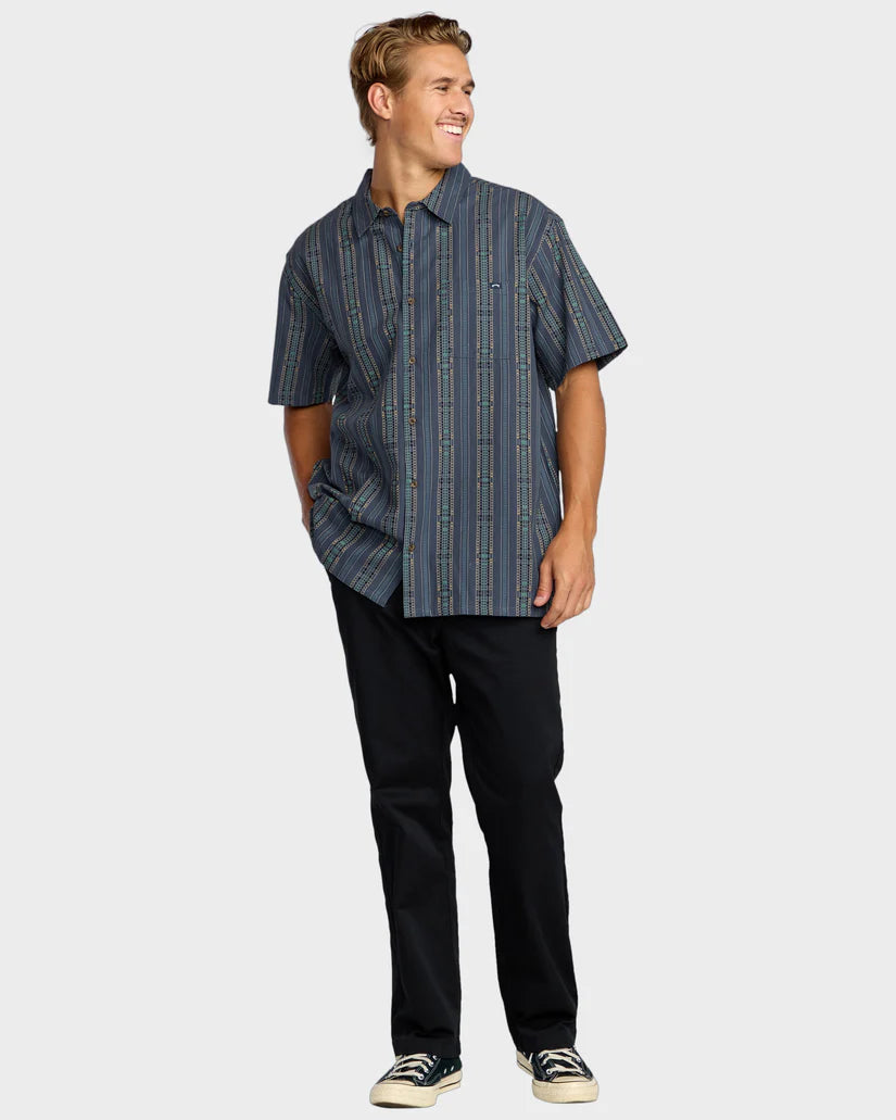 Sundays Jacquard SS Shirt  - Navy