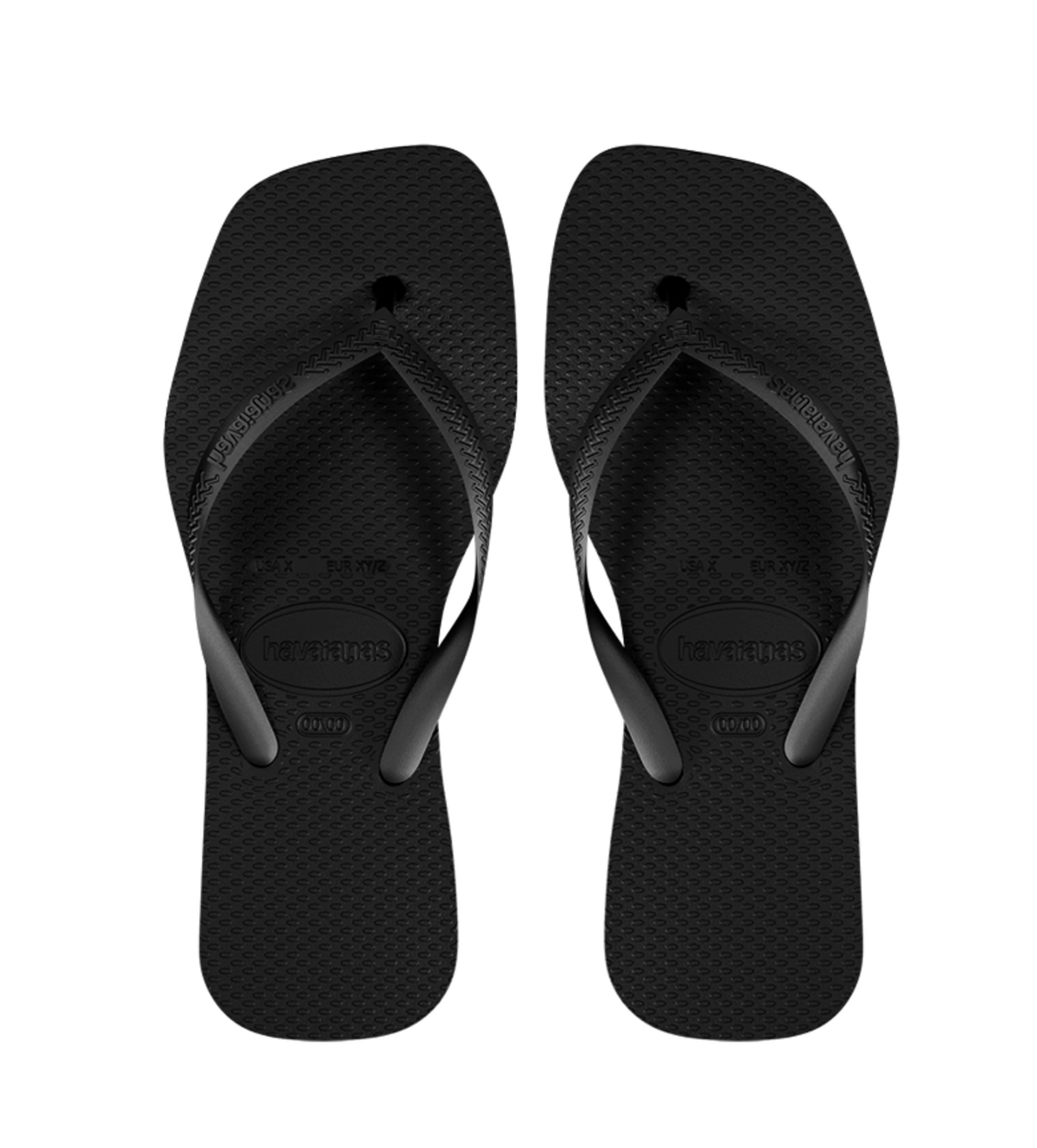 Slim Square Solid Thong - Black