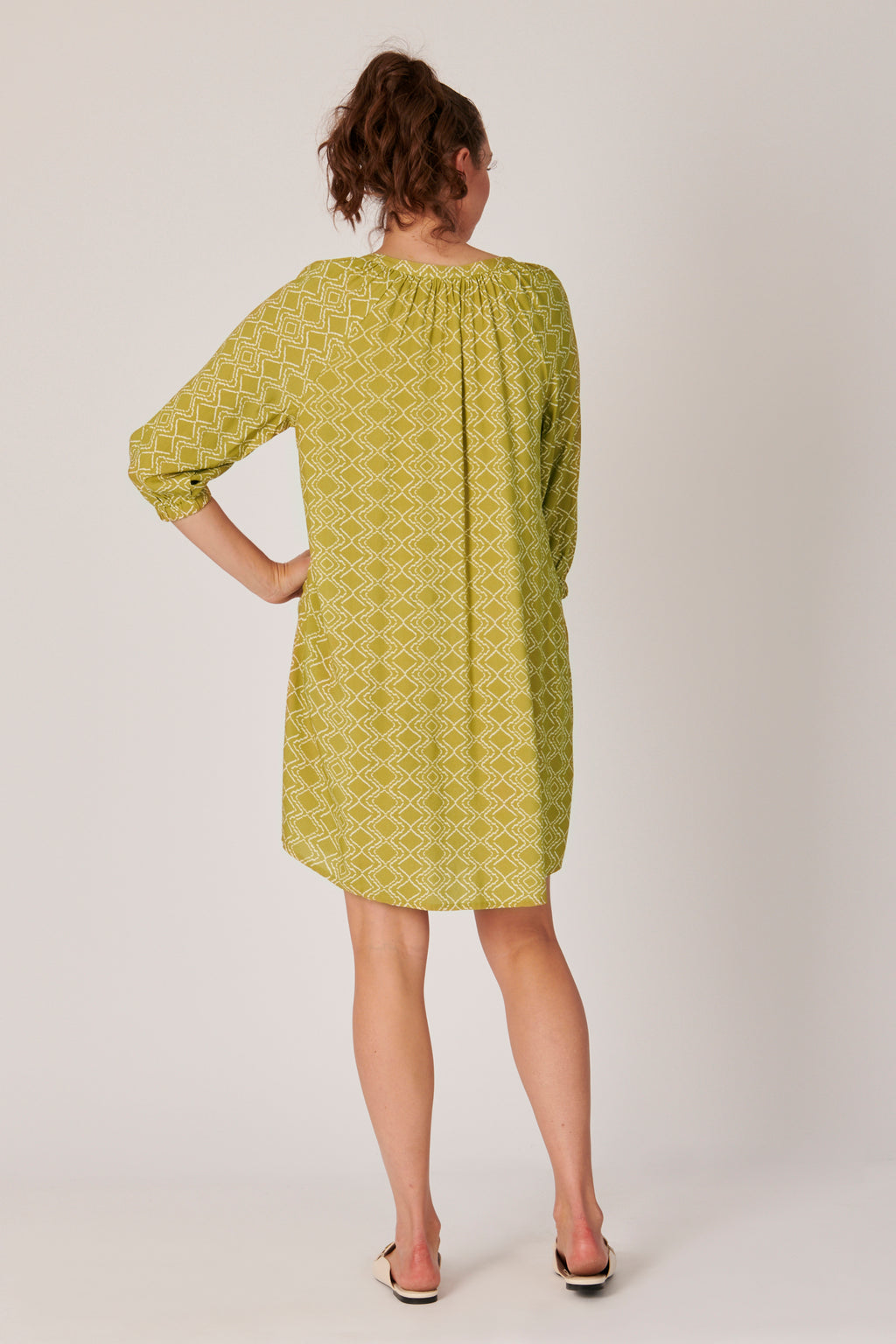 3/4 Sleeve Curve Hem Dress - 3024419