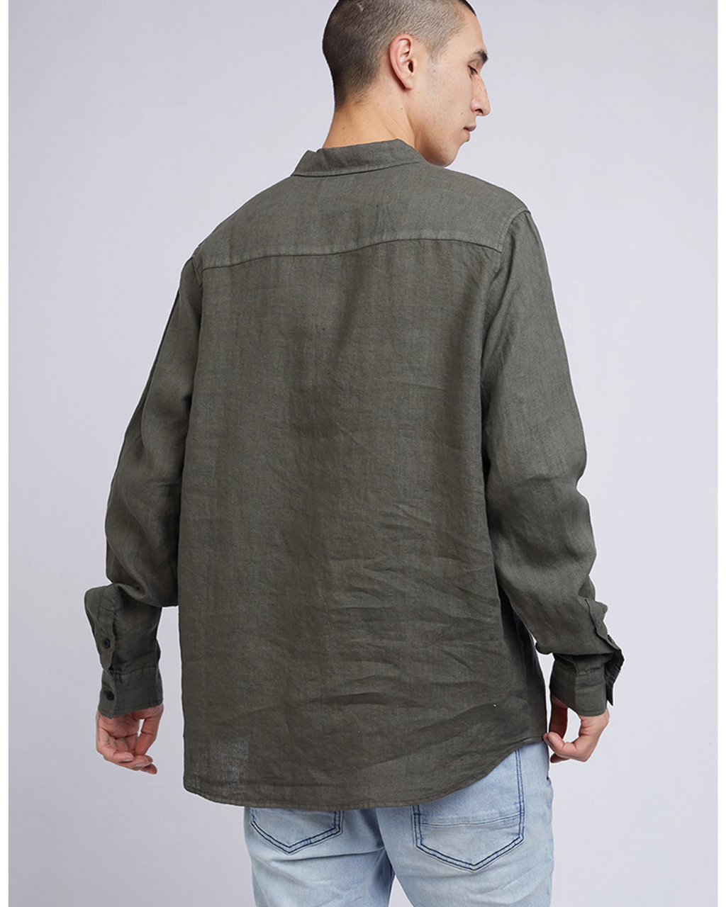 Linen L/S Shirt - Khaki