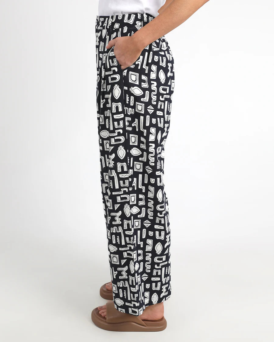 Etched Geo Pant - Navy