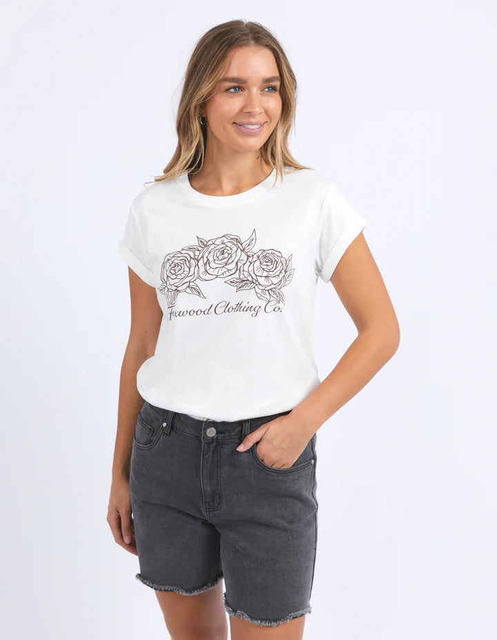 Eva Rose Tee - Vintage White